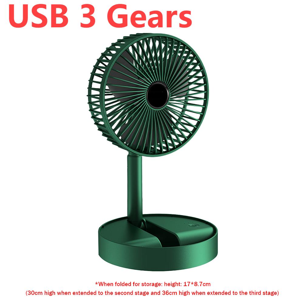 

3 Gears Настольный Складной Маленький Вентилятор Мини Портативный Выдвижной Зарядка USB Домашний Низкий Шум Высокая Продолжительность Ожидания Мини Электрический Вентилятор