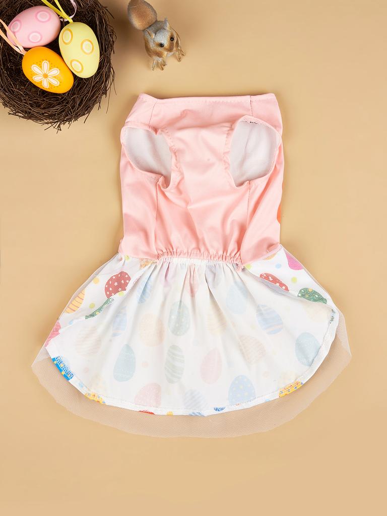 Happy Easter Day Dog Dress Girl Dog Clothes Easter Bunny Dogs Dresses Pet Apparel Doggie Tutu with Bowknot Cat Clothing Puppy Dr