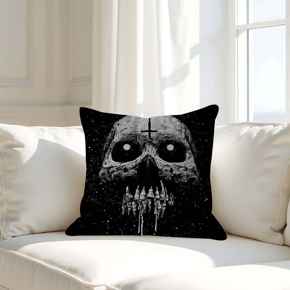 God With Us Skull Pillow Case Removable Washable Cushion Cover – All-Season Soft Linen
