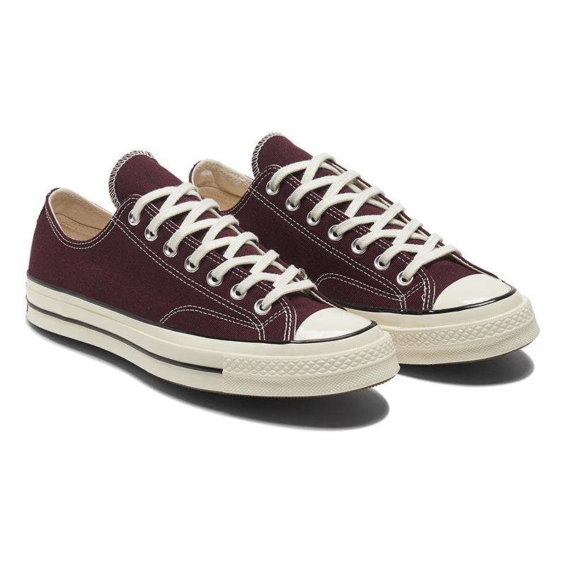 Converse 1970s Chuck Taylor All Star Comfortable and Versatile Low-Top Canvas Shoes Unisex Dark Burgundy
