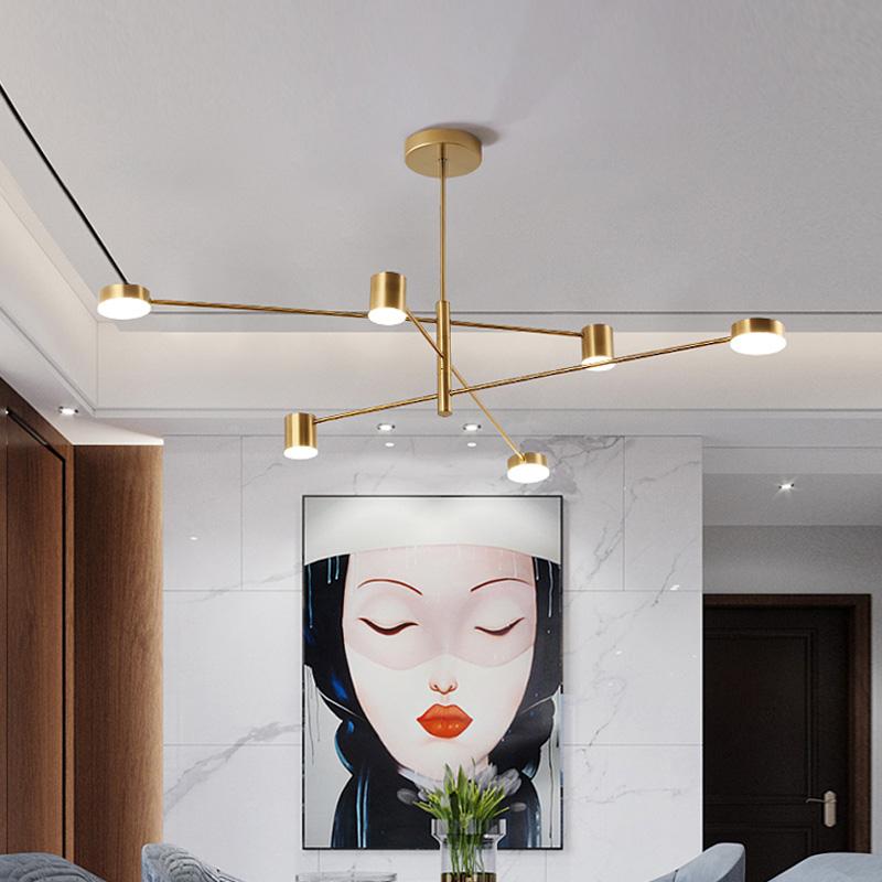 Modern Led Chandelier Lighting Fixture For Living Room Gold Black Art Restaurant Hanging Lamp Bedroom Home Lustres Suspension