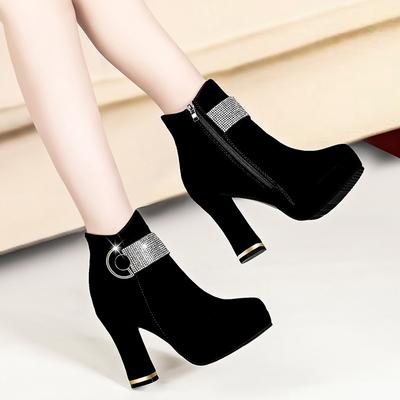 Maogu Sexy Fashion Women Rhinestone Thick Heeled Platform Short Boot Autumn Winter 2024 High-heeled Ankle Boots Botas De Mujer