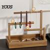 Space Saving Desktop Organizer Wooden Headband Holder Stand, Hair Accessories Tray for Hairbands, Scrunchies, Stand Ties, Bows & Clips, Jewelry