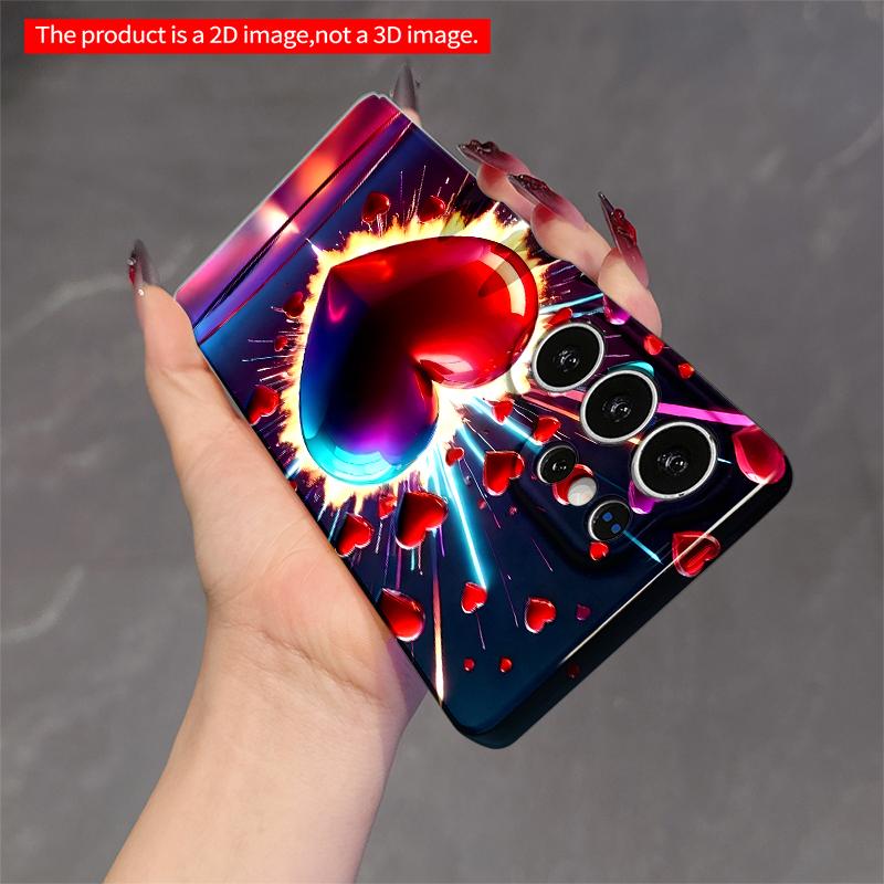 2DFlat Samsung phone case Vibrant Heart Explosion Phone Case Applicable to Galaxy S23 S24 S25ULTRA S26 A12 A14 A15 A16 A54 A55