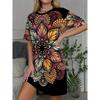Casual Versatile T-shirt Dress Comfortable Loose Crew Neck Casual Dresses