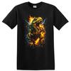Dinosaur T Shirt Retro Fire Lightning Graphic Tee for Animal Lovers