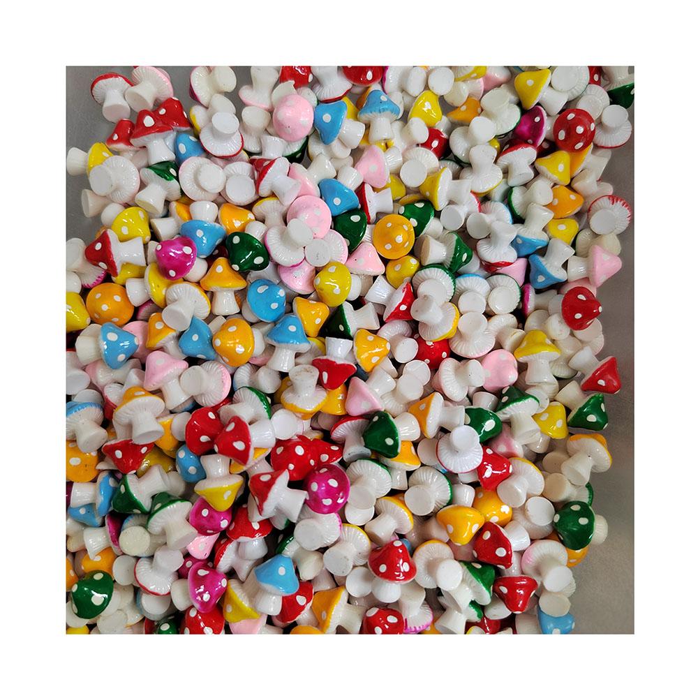 Fairy Garden Mushroom Resin Miniature Figurines Mini Jewelry Beads Doll House Toys Key Chain Phone DIY Ornament