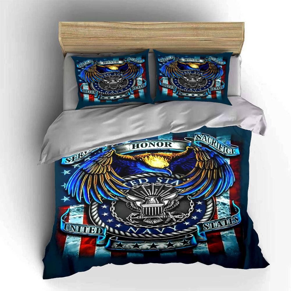 Eagle, navy emblem, banners. Bedding sets Duvet cover sets Duvet covers Pillowcases(1* Duvet Cover 2* Pillowcases without duvet insert)