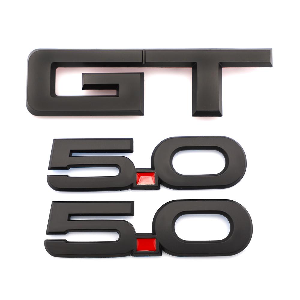 

3D ABS GT And 5.0 Emblem Car Sticker Accessories Car Tools Suitable for All Models Decoration Mustang Amg Car Accessories чёрный