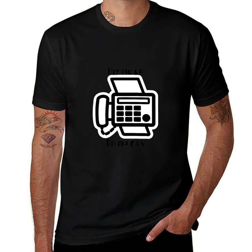 Hit Me Up On My Fax Retro Geeky Tshirt Novelty Graphic Tee Shirt