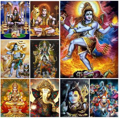 Shiva hinduísmo deusa da índia arte de parede pintura em tela deus da destruição fotos de parede para sala de estar pôster nórdico sem moldura