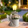 Solar Angel Ornaments, Resin Outdoor Decorative LED Lights, Warm Glow Ornament for Courtyards Gardens Landscaping