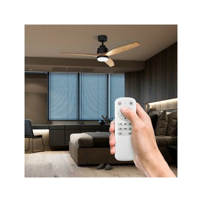Ufesa Nepal Ceiling Fan with Light and Remote Control 132cm 40W Black/Wood