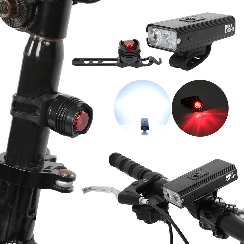 Fahrradlichter USB Wiederaufladbare Fahrradlichter Frontscheinwerfer Rücklicht Fahrradzubehör