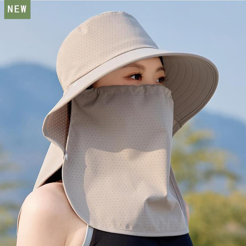 Pălării de vară pentru femei Pălărie de soare cu mască șal Respirabilă Multifuncțională Protecție solară în aer liber Pălărie de soare Șapcă de plajă Nou