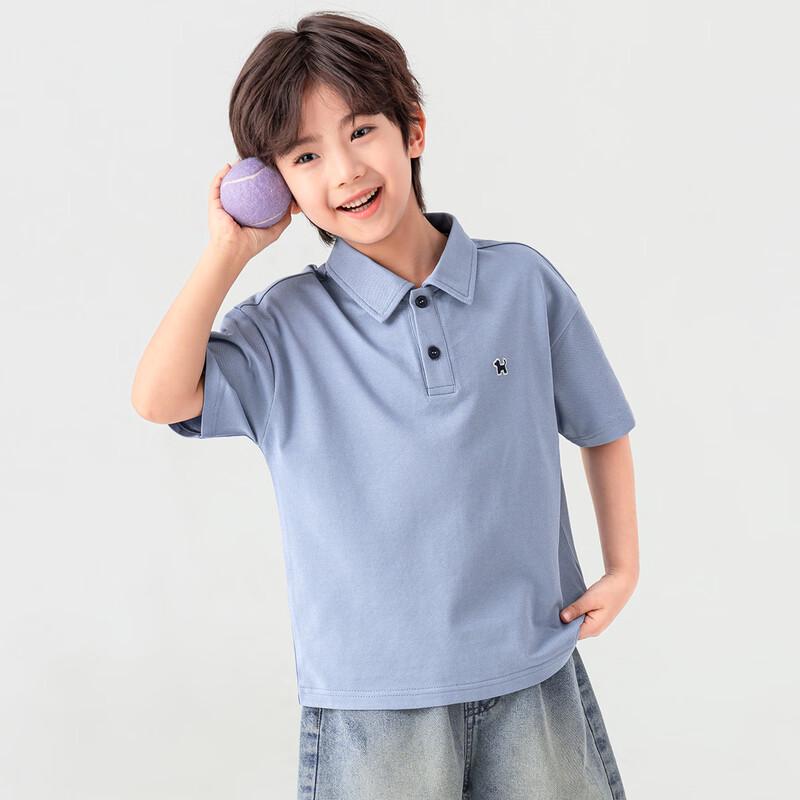 Boys' Summer Dog Embroidery Polo Shirt