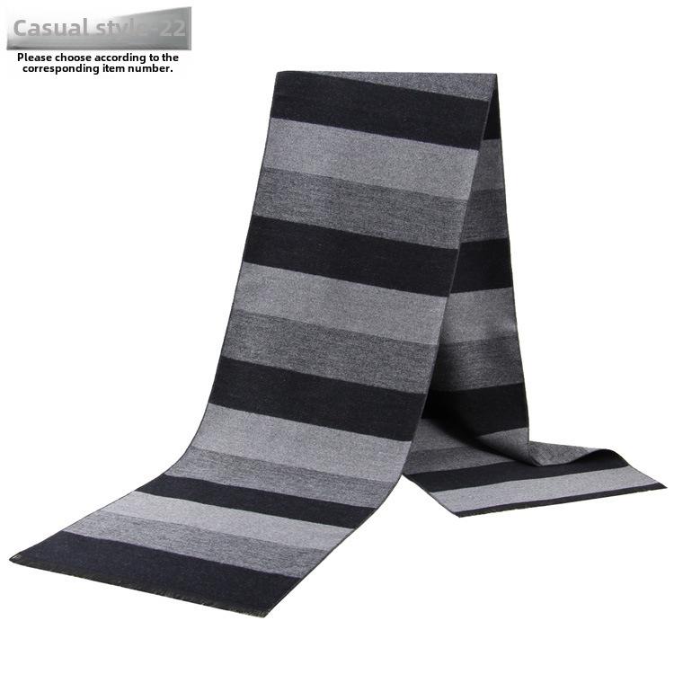 Men's Autumn & Winter Plaid Imitation Cashmere Scarf - Warm & Thick Custom Design