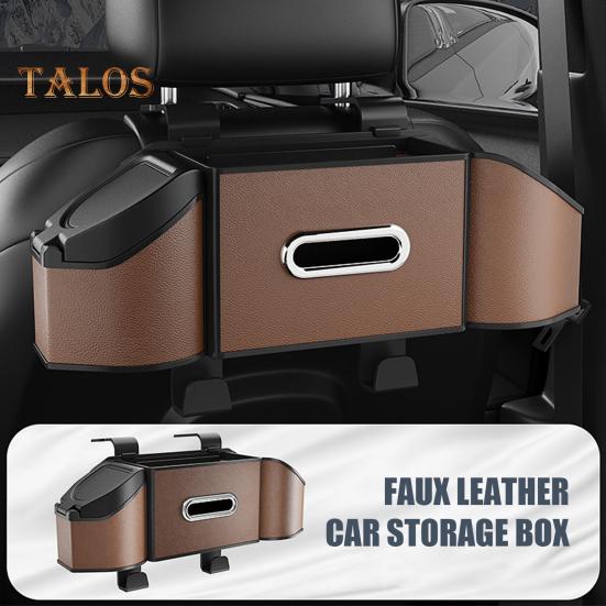 Úložný box na autosedačku, organizér na zadní sedadlo auta s držákem na 2 nápojové kelímky, multifunkční úspora místa v interiéru auta pro SUV, dodávky, nákladní automobily
