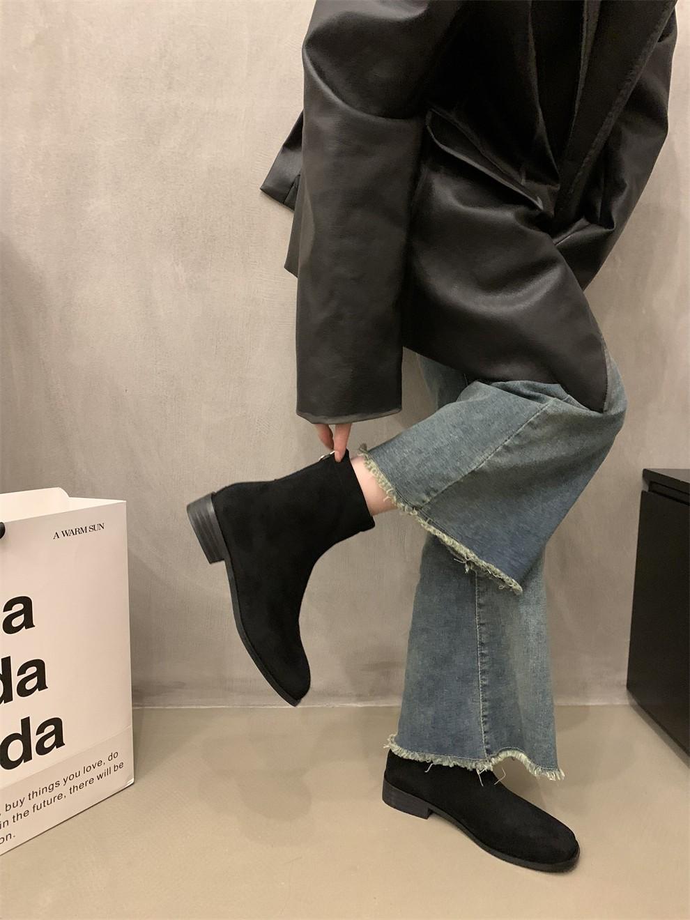 

Hirsionsan Autumn Winter Women Ankle Boots Platform Zip Up Casual Shoes Retro Oxfords Female Waterproof Thick Boots Footwear 35