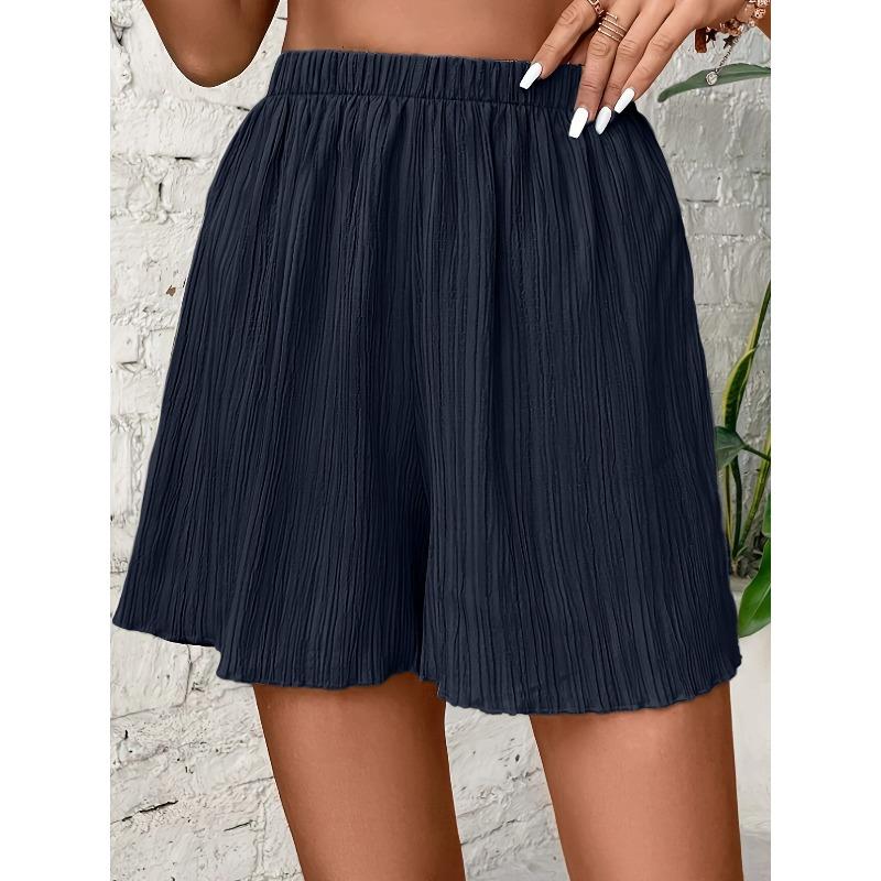Damen Hohe Taille Einfarbige Shorts Frühling Sommer Mode Hose Dame Lässiges Outfit Kurze Hosen Strand Einfache Kleidung