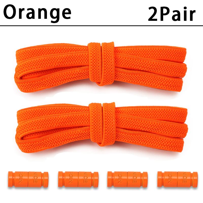 2Pair New Colorful Capsule Lock Shoelaces Without Ties Elastic Laces Sneakers No Tie Shoe Laces Kids Adult 0.6cm Flat Shoelace