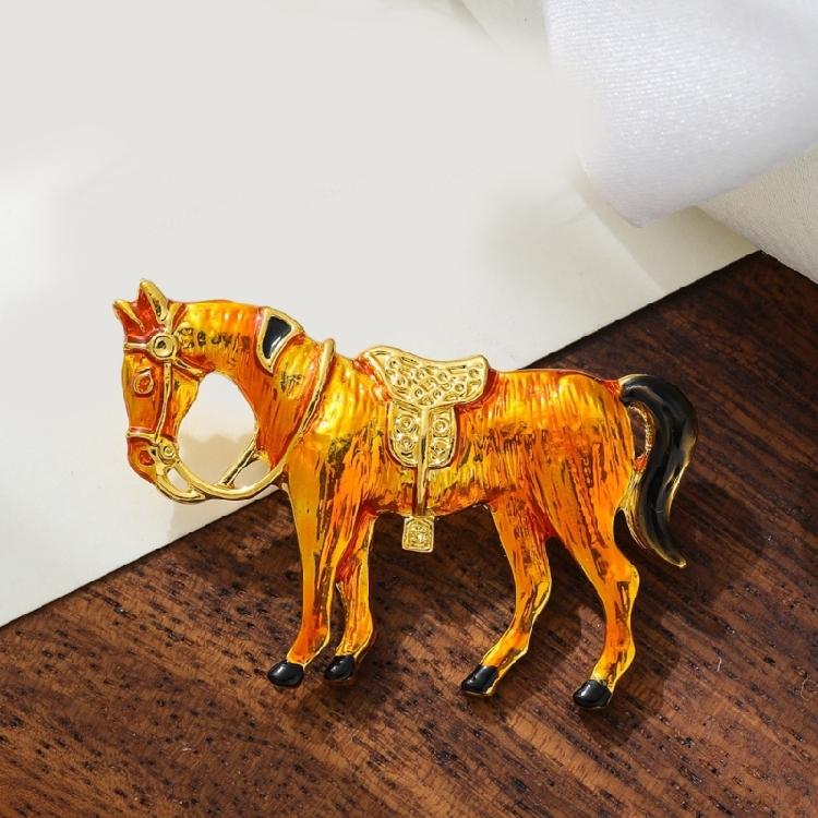 2pcs/3pcs Horse Shape Brooch Chic Decorative Collar Pin Perfect Gift Fashion Forward Badge For Friend Family