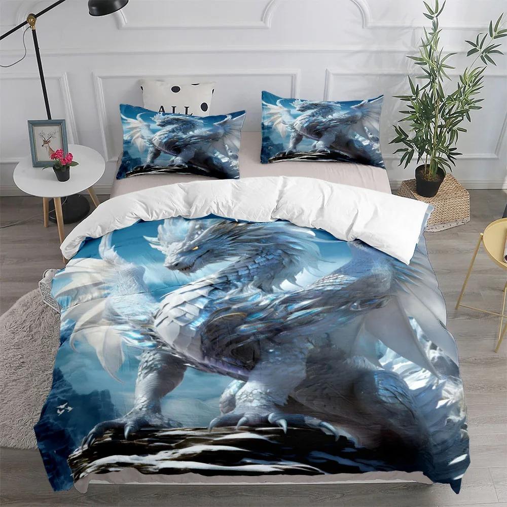Dangerous Dragon Duvet Cover Set EU Single Double King US Twin Full Queen Size Bed Linen Set