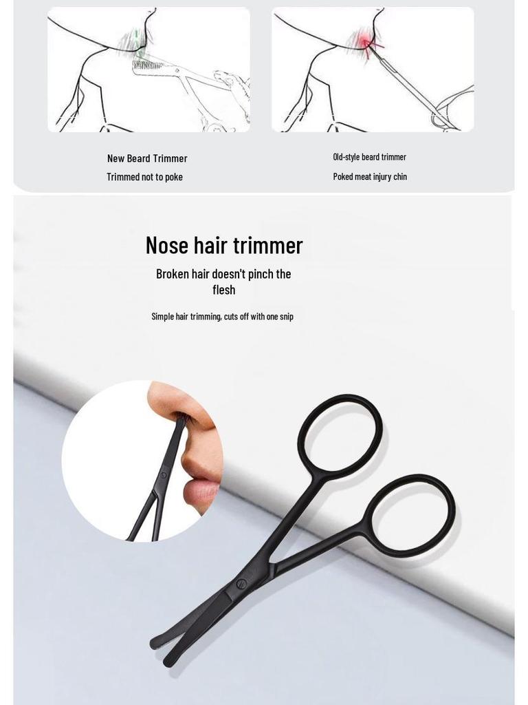 Men's Stainless Steel Grooming Set: Beard, Eyebrow & Nose Hair Trimmer with Mirror & Storage Box