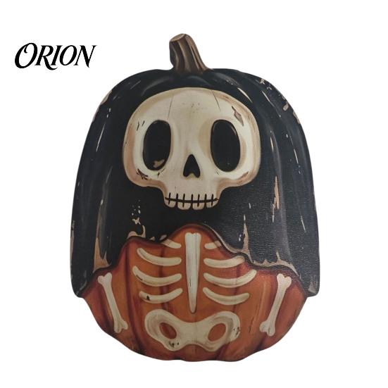 Atmospheric Retro Interior Ornaments Halloween Wooden Ornaments, Distressed Pumpkin/Cat Decorations, Desktop & Wall Artistic Home Office Decor Decors