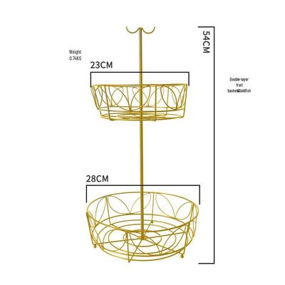 Abay Double-Layer Detachable Metal Fruit Basket