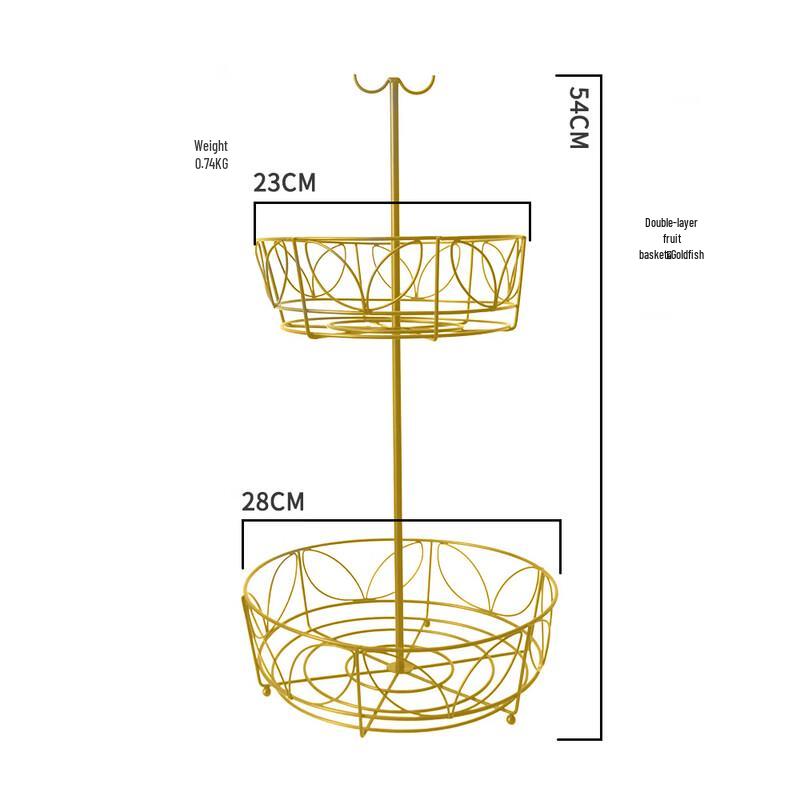 abay Double-Layer Detachable Metal Fruit Basket