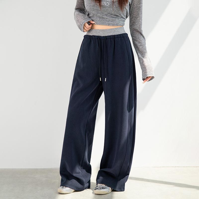 Women's High Waist Wide Leg Pants Loose Fit Sweatpants Drape Commuter Style Banana Trousers Spring Casual Bottoms
