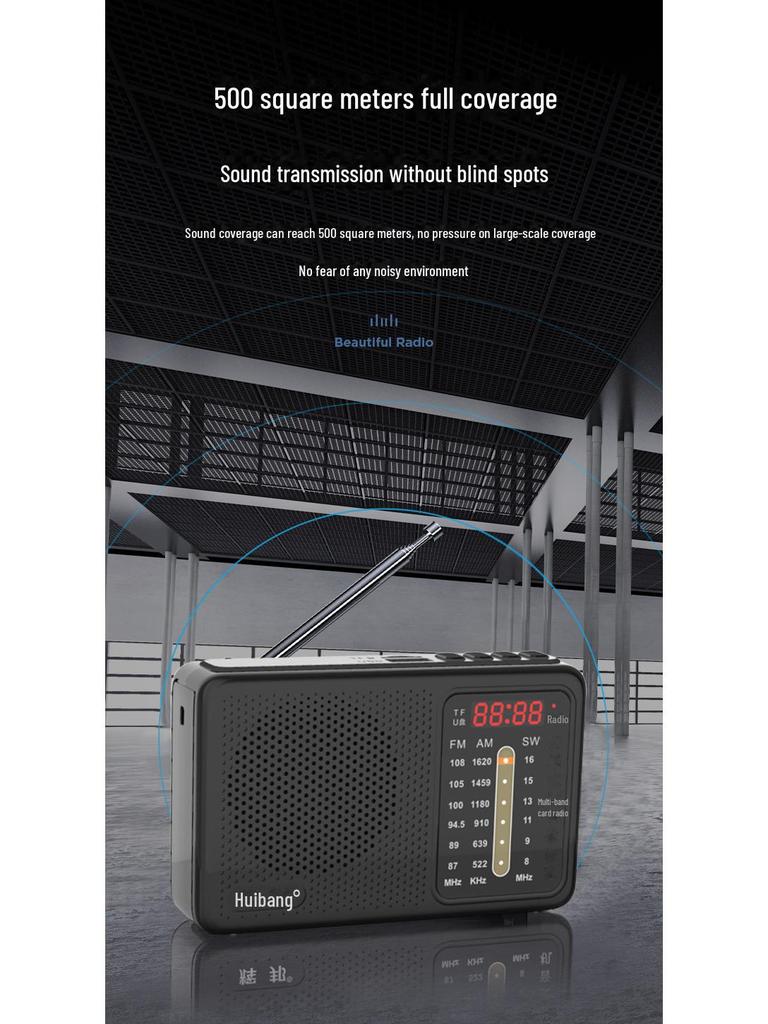 Huibang L35 Multi-Band Portable FM Radio with USB and Card Functionality