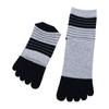Casual Middle Tube Cotton Breathable Socks With Toes Stripe Hosiery Man Socks Five Finger Socks