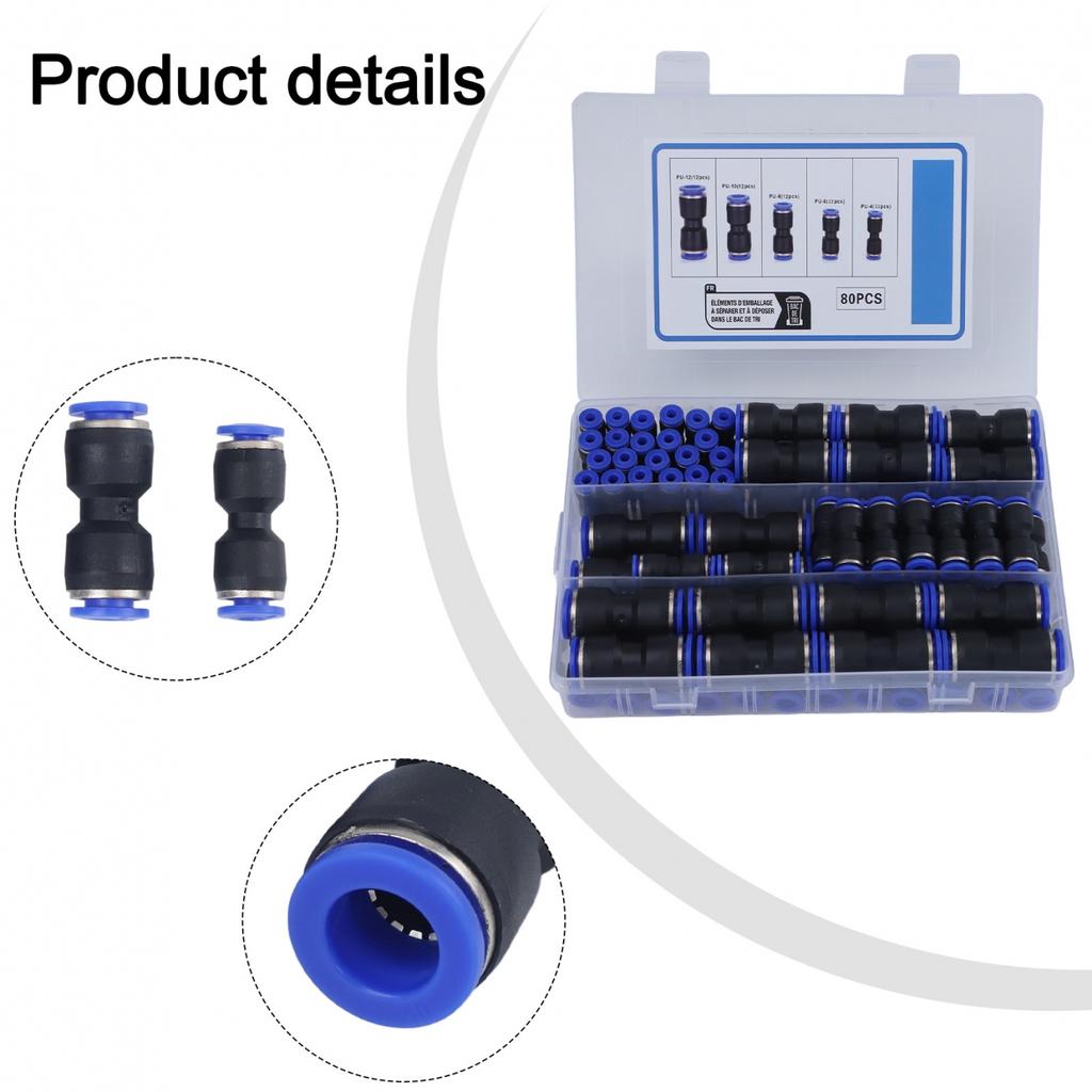 80pcs Push Fit Connectors Compatible with Various OD Polyethylene Pipes