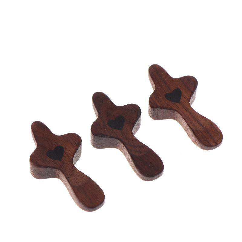1/3Pcs Wooden Crosses Toys Mini Pocket Crosses Keychain Palm Crucifix Finger Toy For Adults Kids Prayer And Faith Gifts