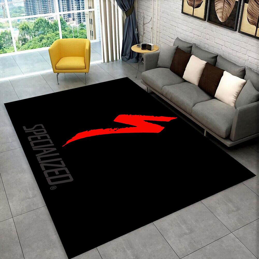 3D S-Specialized Bicycle Logo Moto Carpet Rug for Home Living Room Bedroom Sofa Doormat Decor,kids Play Non-slip Floor Mat Gift