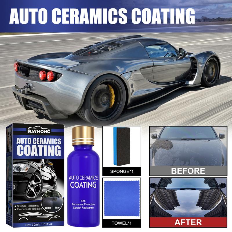 Auto Ceramic Coating Kit with Sponge Scratches Remover with No-dust Cloth Car Ceramic Coating Liquid Waterproof Car Maintenance