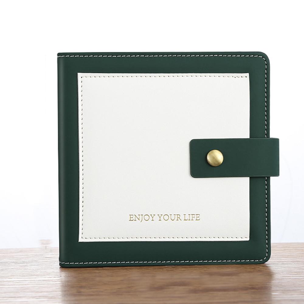 (Logo Can Be Engraved) Square Pocket Notebook, Buckle Notepad, Blank/lined/grid Inner Pages, Leather Business Ledger, Student Memo