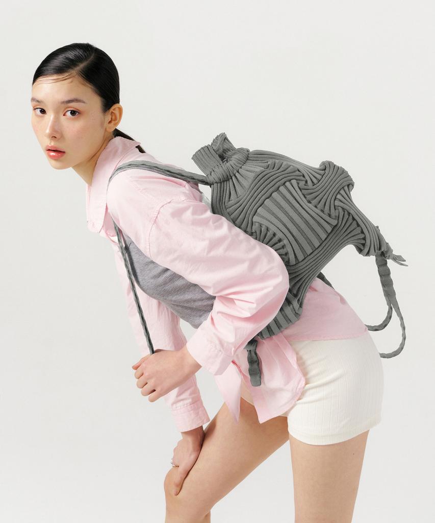Pleatsmama New Bow Backpack Gray