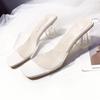 Spring and Summer New Seaside Vacation Thick Heel Transparent Sandals Women's Sandals Women's High Heels
