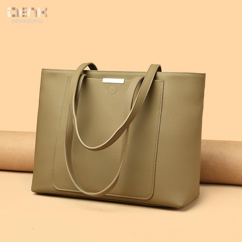 New leather women's bag Korean version shoulder tote bag large capacity first layer cowhide commuter women's bag