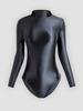 Solid Color High-Cut Rhythmic Gymnastics Leotard Ballet Dancewear - Women's Silky Luster One-Piece Swimsuit Base T-Shirt