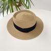Wide Brim Straw Woven Hat Flat Brim Women's Sun Hat Retro Sunscreen Bucket Hat  Ladies