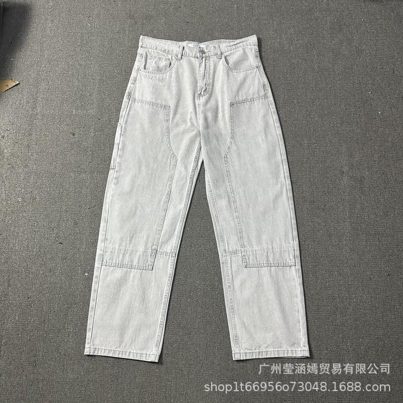 25 Streetwear BP Embroidered Denim Jacket Pants Set Mens High Street Outfit