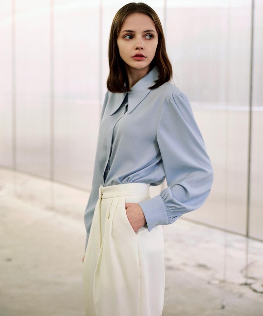 Rank 5 [Mudy] Big Collar Blouse [] Big Collar BlouseSky Blue