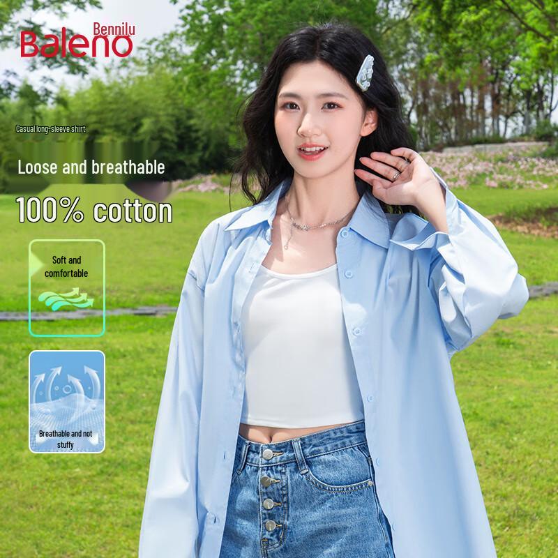 

Baleno Women s Pure Cotton Long-Sleeve Casual Shirt L