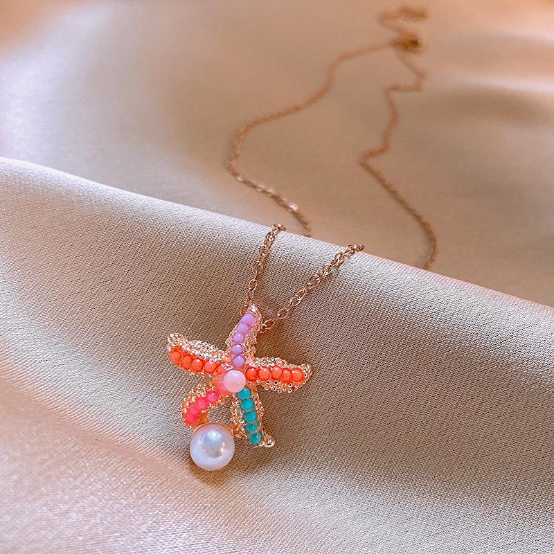 2024 Vibrant Starfish Pearl Necklace: Chic, Luxurious Clavicle Chain for Women