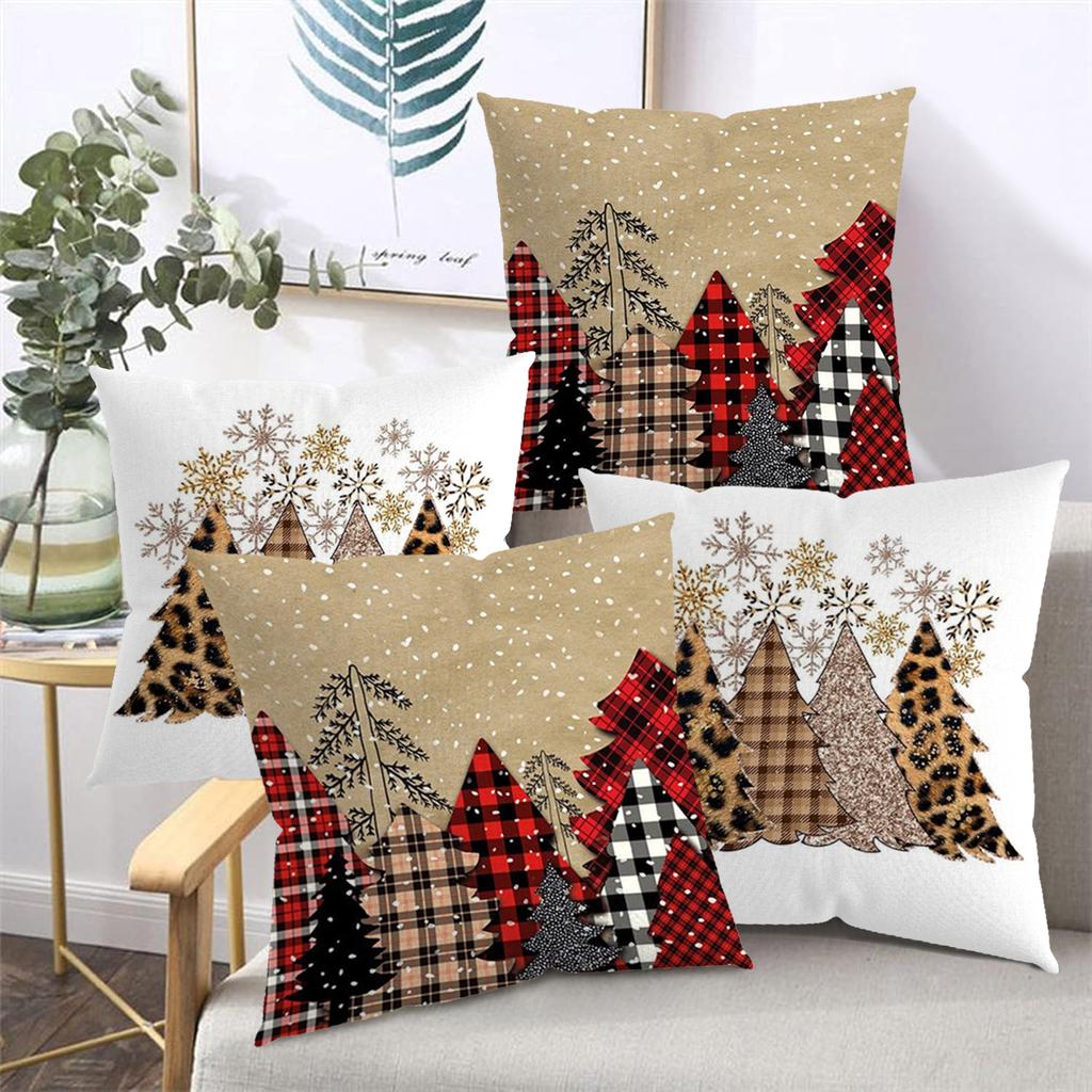 Kissen mit Weihnachtsmuster für Zuhause Polyester-Kissenbezug, dekorative Sofakissenhülle, Überwurfkissen für das Bett