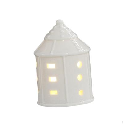 Domek Wioski Bożonarodzeniowej , Nordycka Ceramiczna Lampka Nocna na Biurko